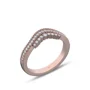 Bague de mariage en argent sterling blanc et or rose avec diamant taille ronde